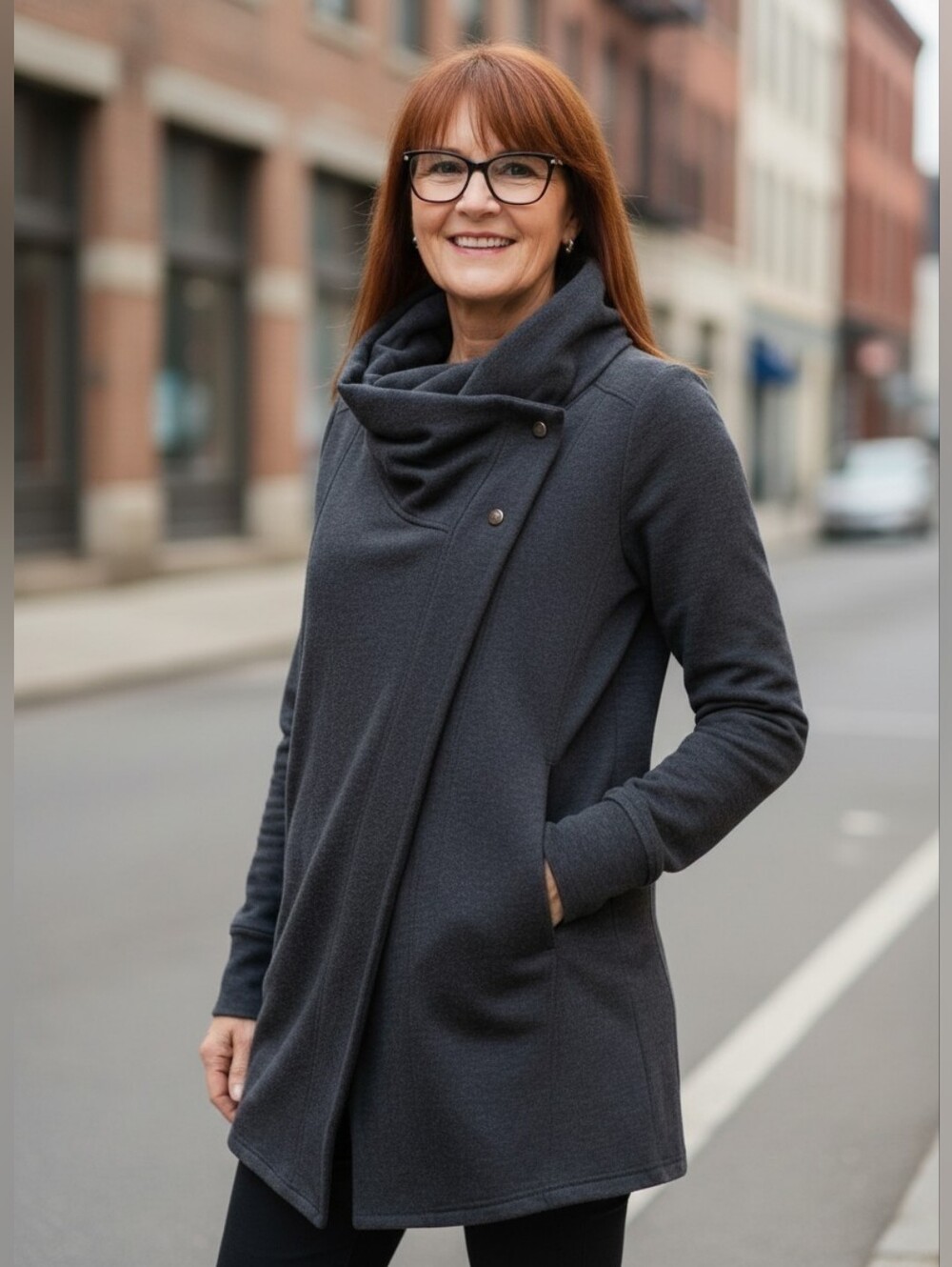 Phoenix Florence Cozy Draped Cowl-Neck Top Size X-Large NWT